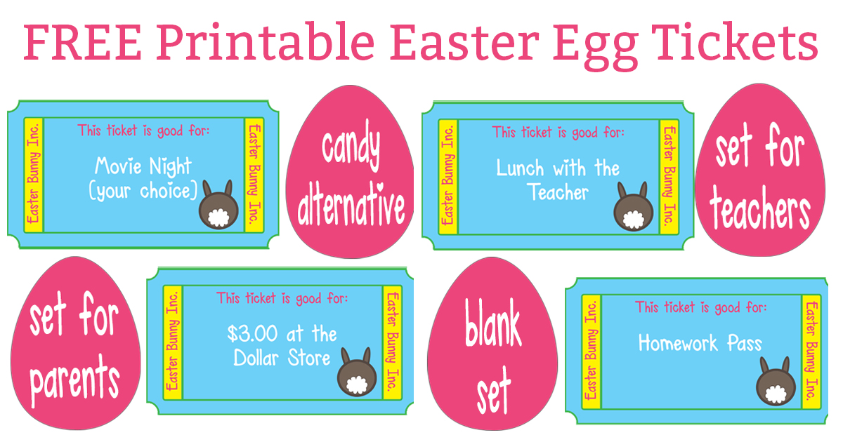 Free Easter Egg Tickets Alternative To Candy Easter Egg Fillers