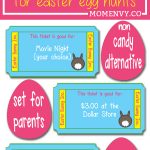 Free printable Easter tickets. A great non-candy alternative for Easter Egg hunts. There is a set for parents, teachers, and a blank set to create your own. They're quick and easy to print and cut.