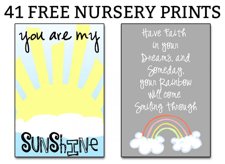 Free Nursery Printables (41 free prints - great for kids, too!)
