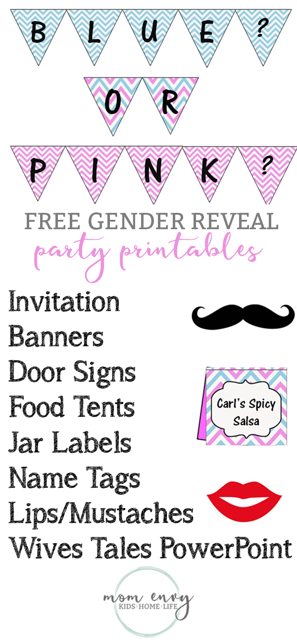 Gender Reveal Party Printables  Baby gender reveal party games