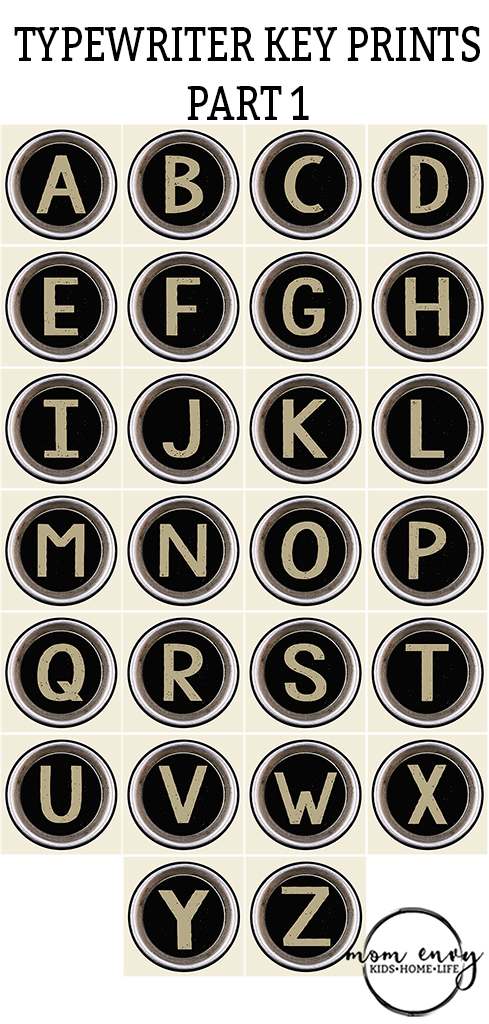 typewriter keys mom envy free printables