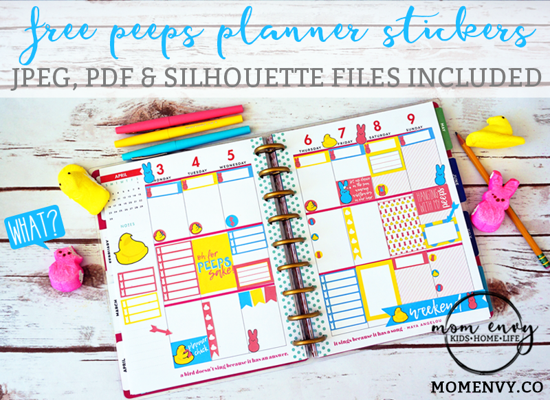 free peeps planner stickers happy planner mom envy