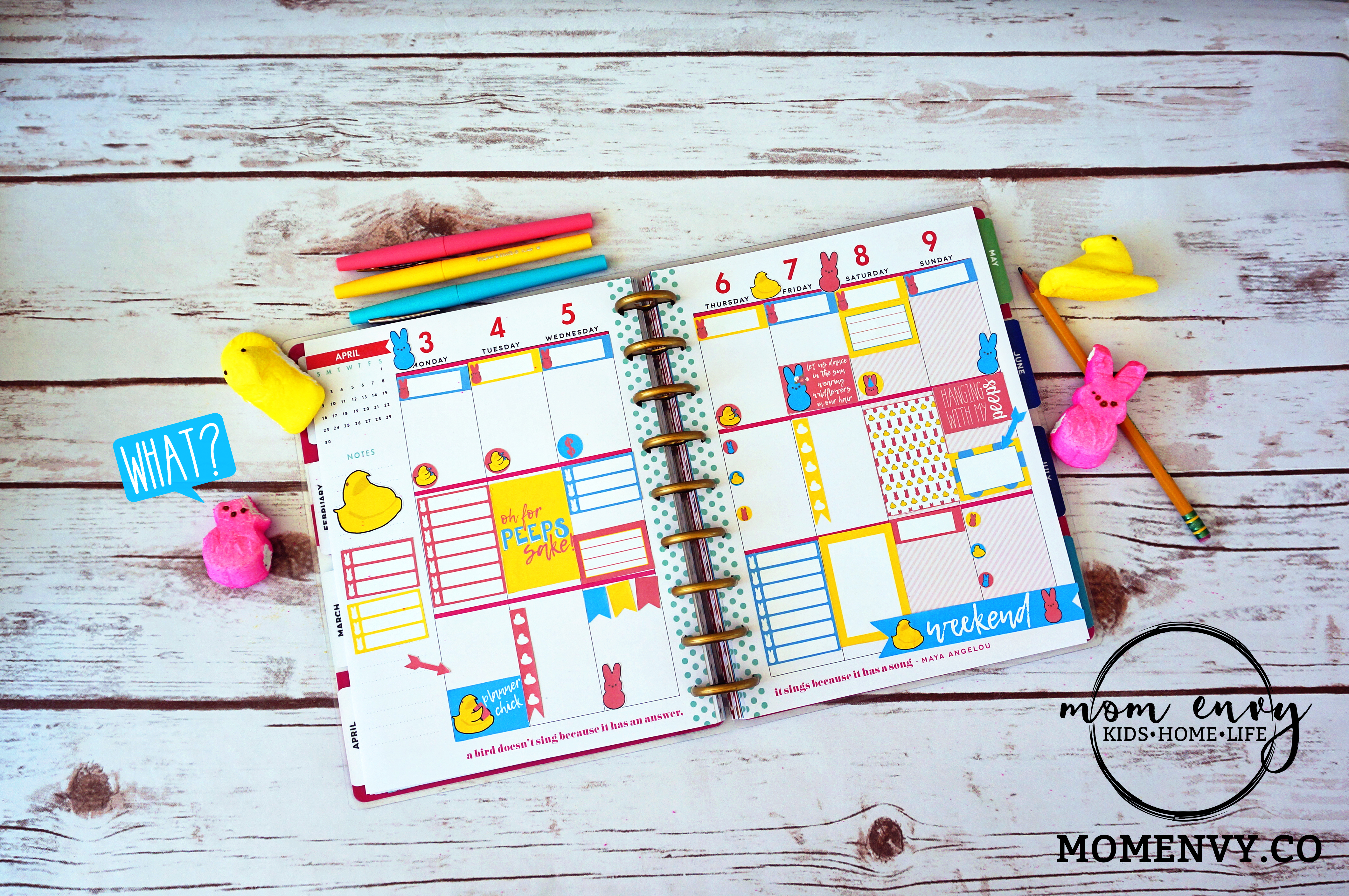 free peeps planner stickers mom envy happy planner