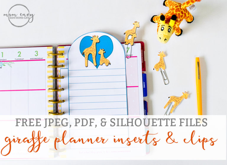 Free Giraffe Planner Inserts and Clips Printables