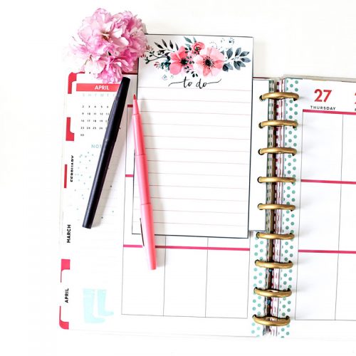 Free Printable Floral Planner Inserts and Clips