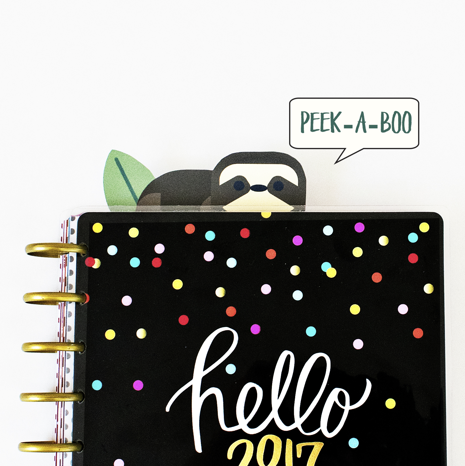 Sloth planner inserts and clips. Download FREE #sloth planner inserts that fit with any size planner. Three planner clips - sloth clip, #chameleon clip, and #lemur planner clip. #happyplanner #freeplannerprintables #plannerclips #planning