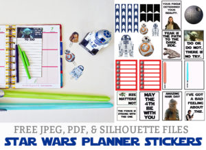 Free Star Wars Planner Stickers from Mom Envy Star Wars Free Stickers Happy Planner Free Silhouette Files
