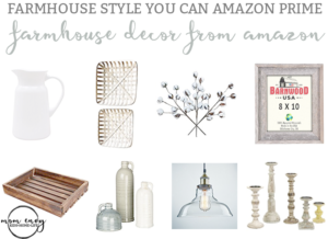 Farmhouse Decor from Amazon Mom Envy. Get a little farmhouse style delivered in 2 days with Amazon prime.