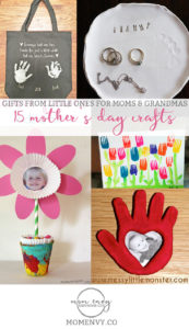 15 Mother's Day Crafts Round-Up from Mom Envy. 15 handmade crafts perfect for Mom, Grandma or Aunts. Great for Mother's Day, Birthdays, Christmas, etc.
