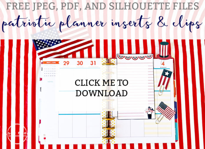 Free Patriotic Planner Inserts and Clips - Memorial Day Planner Printables