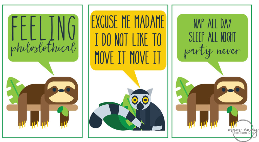 Sloth and Tropical Animals Planner Stickers from Free Mom Envy. Available in mini, classic, and big sizes. PDF, JPEG, and Silhouette files included. Free silhouette files. Happy Planner. Free planner printables. Free planner stickers. Free sloth planner stickers. Chamelon, lemur, alligator, frog, and snake planner stickers. Free happy planner stickers.