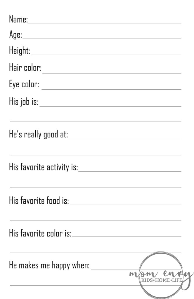 Father's Day Interview Printable from Mom Envy