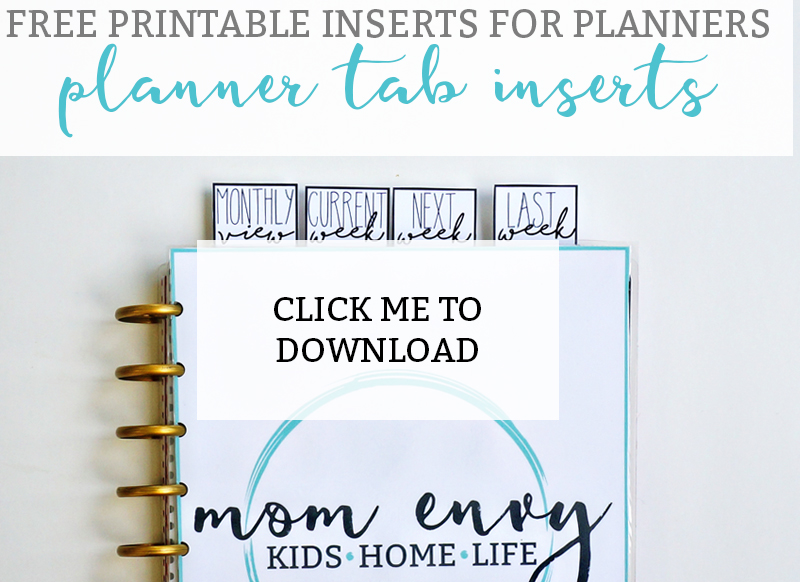 Free Dividers for Planners from Mom Envy. Quickly turn to your current week, next week, previous week, monthly or next month. Free Happy Planner printables. Free planner printables. Free planner inserts.