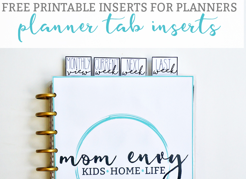 Free Dividers for Planners from Mom Envy. Quickly turn to your current week, next week, previous week, monthly or next month. Free Happy Planner printables. Free planner printables. Free planner inserts.