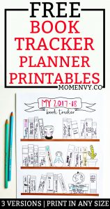Free Book Tracker Planner Printable. Download three different planner printables perfect for a planner. Create a book bucket list for you or for your child. Download this free bullet journal style planner printable. #bulletjournal #bujo #freeplannerprintables #planning #happyplanner
