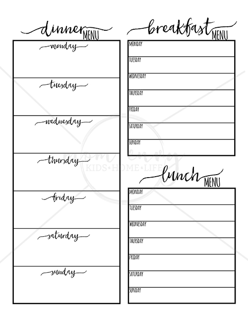 Meal Planning Printables - Get the The Ultimate Guide to Meal Planning. It has everything you need to stop the dinner struggle. Free shopping lists, free meal planning calendar, free weekly meal planners, and more! #organization #planneraddict #happyplanner