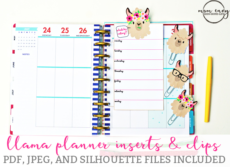 Free Llama Planner Inserts & Planner Clips - Free Planner Accessories. Free Happy Planner printables. Free llama planner printables. Free silhouette files. Free Erin Condren printables. Recollecitons planner printables. Free planner printables. Free planner clips.