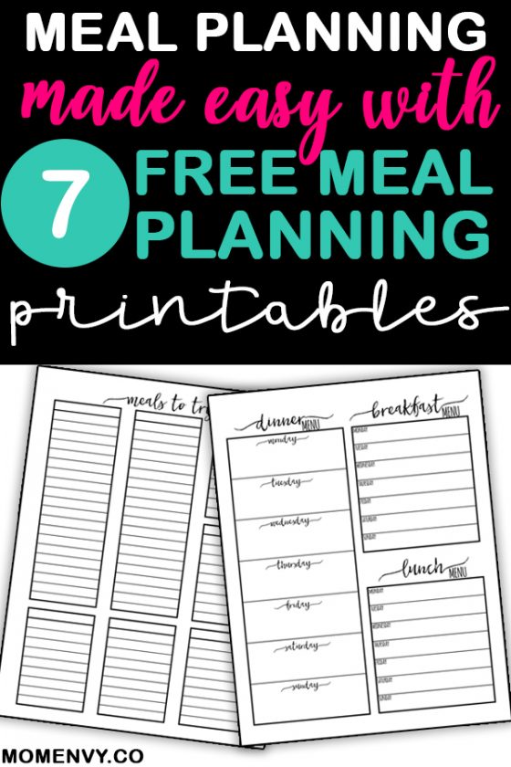 Meal Planning Printables - Free Family Binder Printables