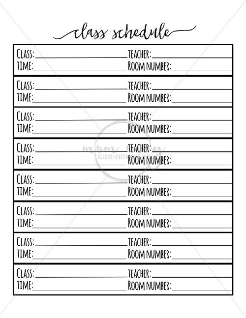 School Information Sheet - Free Planner and Family Binder Inserts for School. Free family binder printables. Free planner inserts. Free Happy Planner inserts. Free A5 printables. Free school printables for parents. 