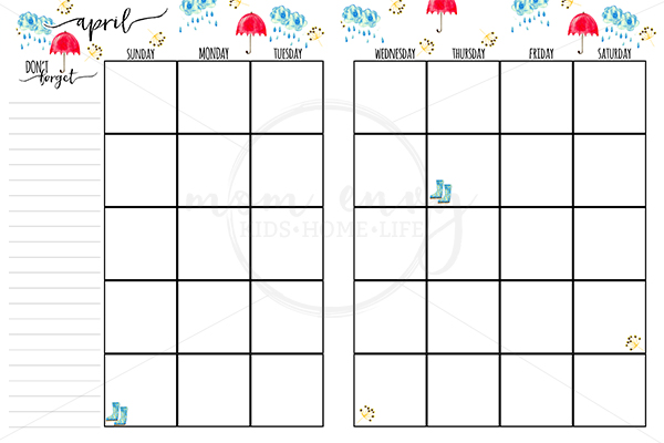 free monthly planner inserts family binder printables