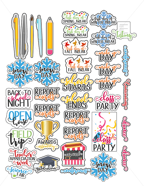 back to school planner stickers perfect for calendars too