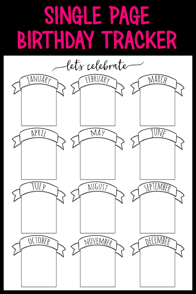 Bullet Journal Birthdays Mom Envy