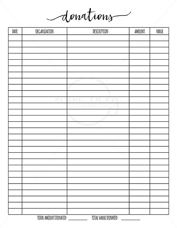 Password Keeper Printable, Contacts Printable, & Donations Tracker. They're part of the free family binder printables. #plannerprintables #freeprintables