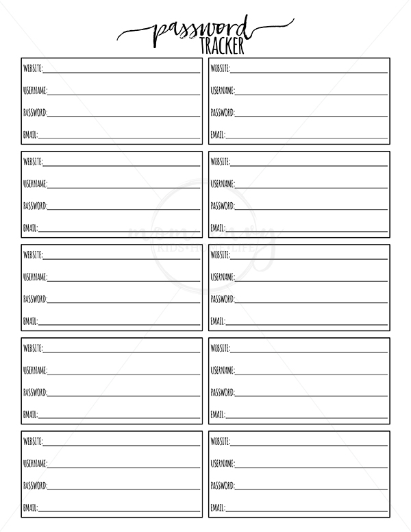 Password Keeper Printable, Contacts Printable, & Donations Tracker. They're part of the free family binder printables. #plannerprintables #freeprintables