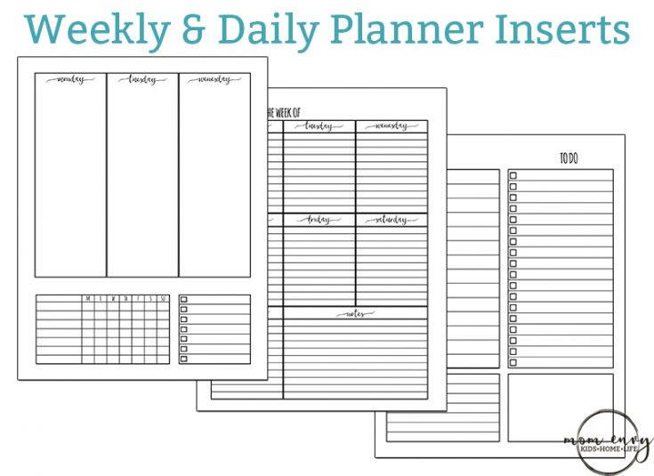 Paper Party Supplies Paper Personal PRINTABLE Undated Daily Planner 