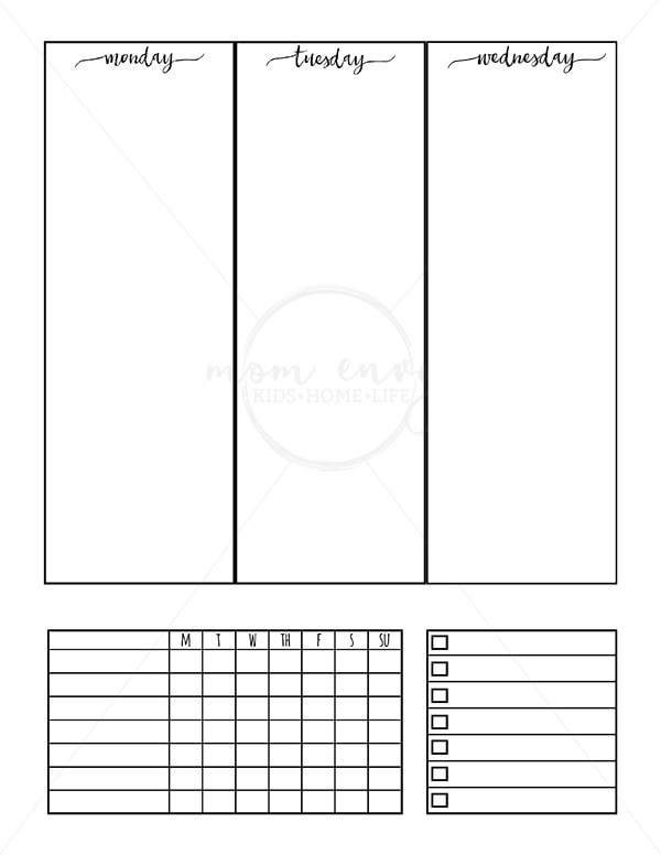 Weekly Planner Printable and Daily Planner Printable. Download free Happy Planner inserts, free family binder inserts, and free A5 planner inserts. They can now be used for any size planner. Craft your own planner, today! #plannerlover #weeklyplanner