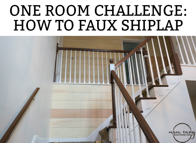 How to faux shiplap. Learn how to faux shiplap an entry. See how a 1980's entry gets farmhouse style.