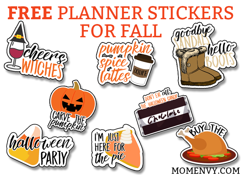 Printable Fall Autumn Bucket List Planner Stickers for Planner