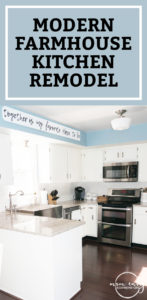 Modern Farmhouse Kitchen Remodel. White Kitchen remodel. Easy kitchen remodel. DIY kitchen remodel with before and after pictures. Including kitchen remodel with painted kitchen cabinets. White kitchen remodel. Kitchen remodel on a budget. Traditional kitchen remodel.