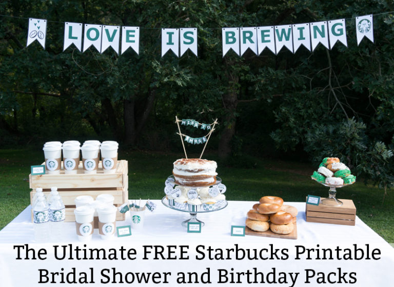 Free Starbucks Party Printables. Download the ultimate set of free party printables for a coffee party. Get what you need for a coffee bar. Perfect for a coffee bridal shower. Starbucks birthday party. Or just a Starbucks party because you love Pumpkin Spice Lattes. Download free party printables.
