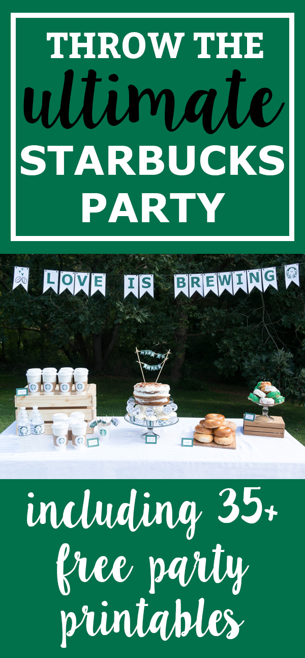 Free Starbucks Party Printables. Download the ultimate set of free party printables for a coffee party. Get what you need for a coffee bar. Perfect for a coffee bridal shower. Starbucks birthday party. Or just a Starbucks party because you love Pumpkin Spice Lattes. Download free party printables.