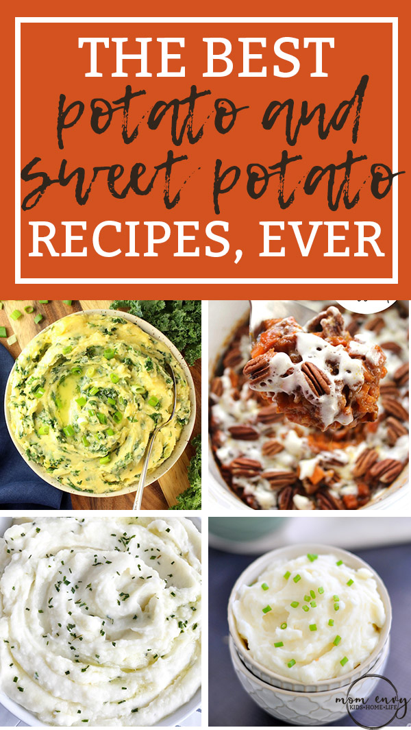 Potato recipes and sweet potato recipes for Thanksgiving. Find a new family favorite Thanksgiving recipe with the best Thanskgiving recipes, ever. #thanksgiving #potatoes #thanksgivingrecipes #sweetpotatoes