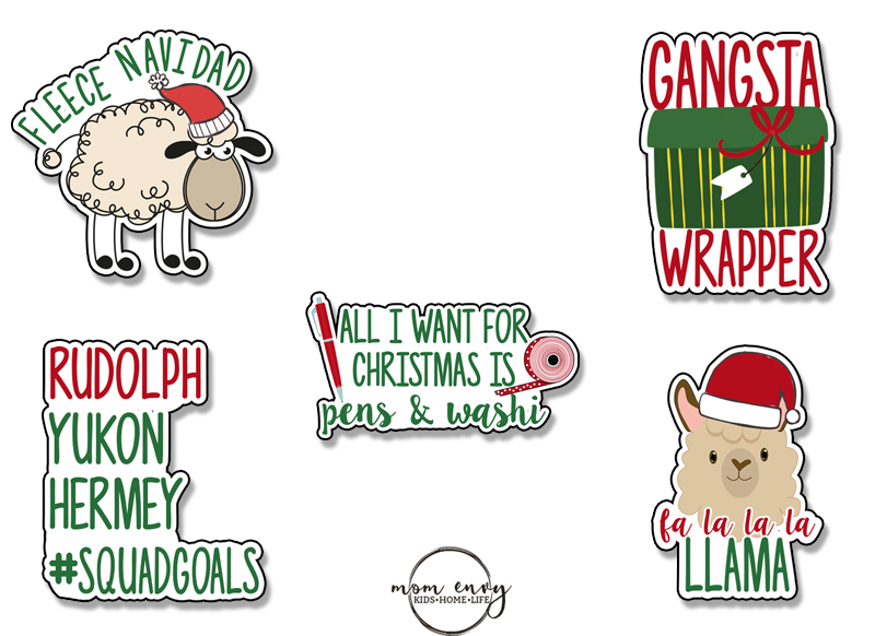 Free Christmas Planner stickers. Funny and cute holiday planner stickers. Perfect for The Happy Planner, Erin Condren, Recollections, TN's, bullet journals, etc. #freeplannerstickers #christmas #christmasprintables #plannerstickers