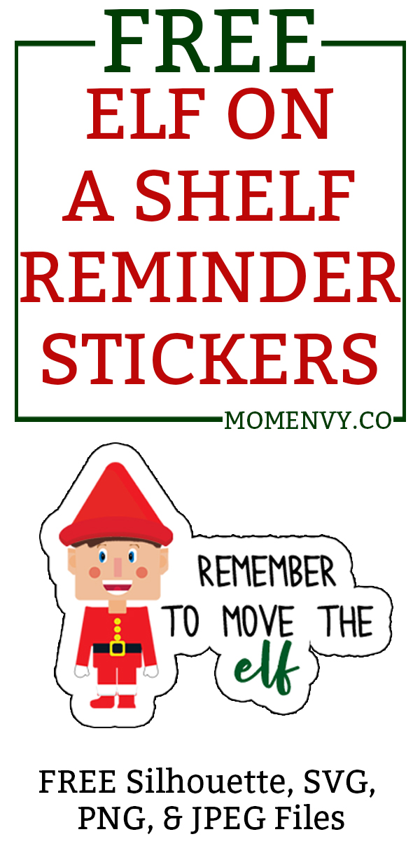 Elf on a shelf reminder stickers. Remind yourself to move the elf or use them to help set up a schedule for your elf's every move. #elfonashelf #freebies #freeprintables #christmasprintables