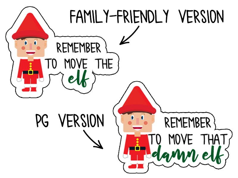 Elf on a shelf reminder stickers. Remind yourself to move the elf or use them to help set up a schedule for your elf's every move. #elfonashelf #freebies #freeprintables #christmasprintables