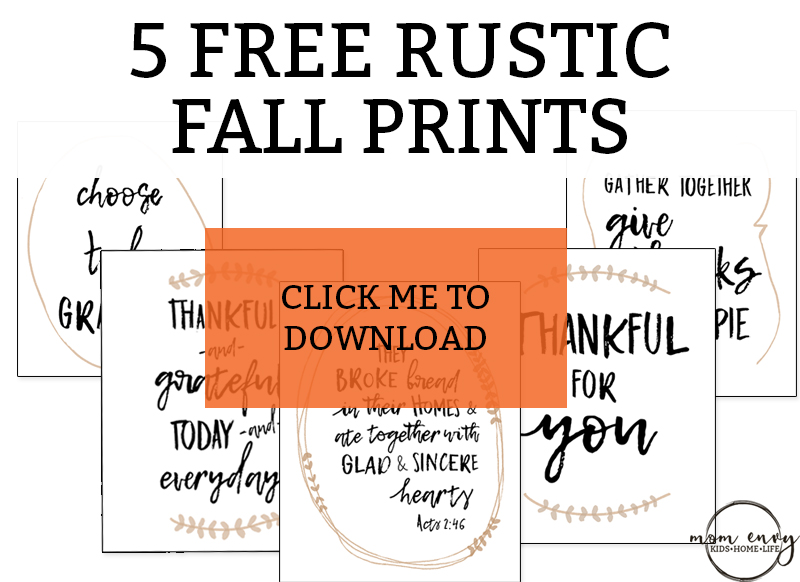 Free Fall Prints - Five Free Rustic Fall Prints for Thanksgiving