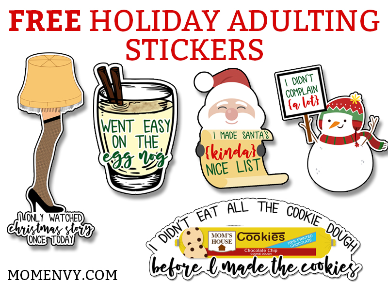 Free funny Christmas planner stickers - Free Holiday Adulting Stickers. Sick of no longer receiving gold stars? Then these stickers are for you. They work great as free Happy Planner stickers, Erin Condren, Recollections, and more. #freeplannerprintables #happyplanner #freestickers #christmas