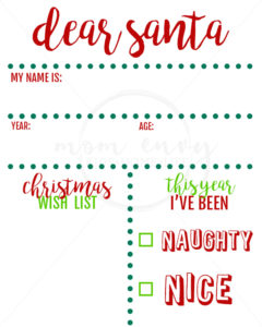 FREE Christmas Stats and Wishlist Printable and SVG file. Download these free Christmas printable for kids to start a new Christmas tradition with your kids. OR Download the free SVG file to create your own chalkboard or whiteboard. Free Christmas Silhouette file included as well. #freechristmasprintable #freesilhouttefile #christmas #christmastraditions #christmasprintables