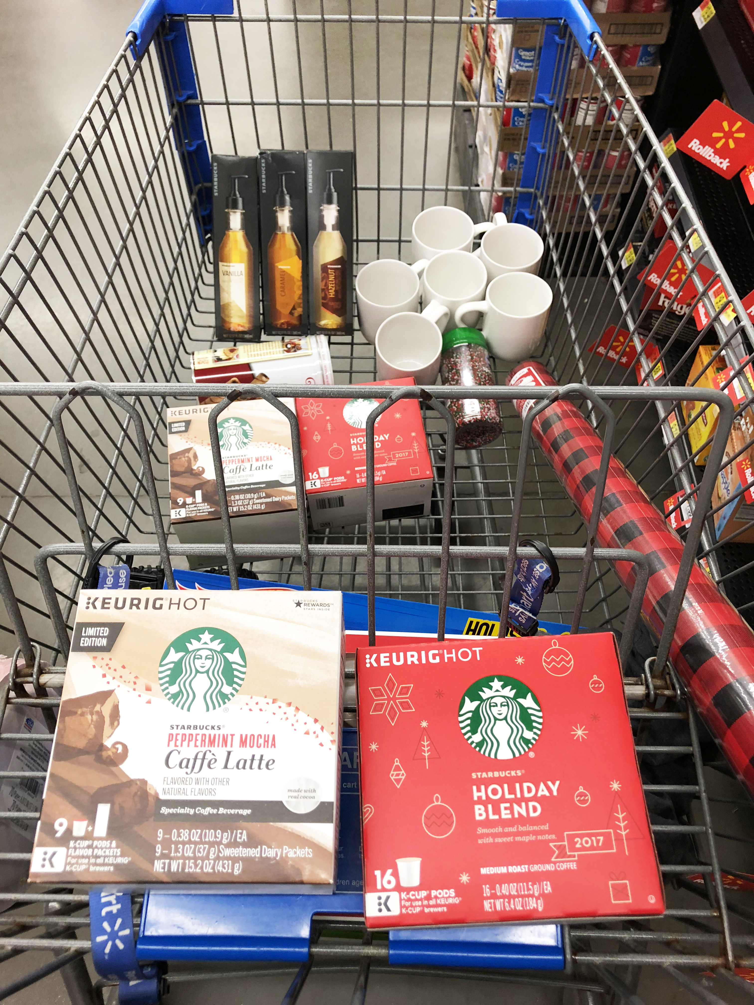 #ad How to Create a Coffee Bar with Starbucks®. Learn some tips and tricks for setting up a holiday coffee bar. Learn how to make a festive party space this Christmas. Free printables included - holiday coffee banner, free coffee gift tag, free Christmas coffee planner stickers, and more. #starbucks #freebies #christmas #coffeebar #plannerstickers