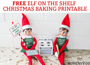 Free Elf on the Shelf Christmas Baking Printable. Free Christmas Cookies printable for The Elf on a Shelf. Print a 3D oven for your elf, cookie dough, a cookie tray, and free printable Elf-on-the-shelf aprons! #elfontheshelf #elfonashelf #freeprintables #christmas #freechristmasprintables
