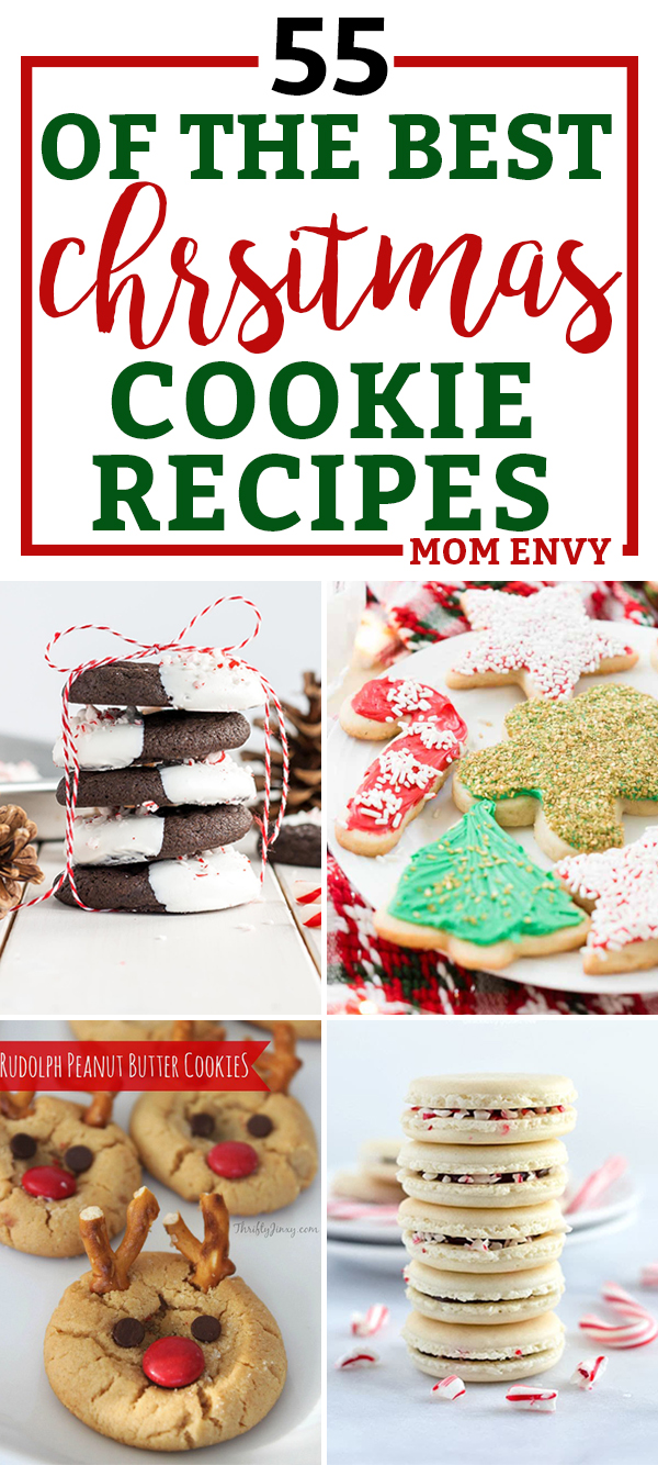 55 of the Best Christmas Cookie recipes. Find a new family favorite. Unique Christmas cookie recipes, traditional Christmas cookie recipes, and more. #christmas #christmascookies #christmascookierecipes #christmasrecipes