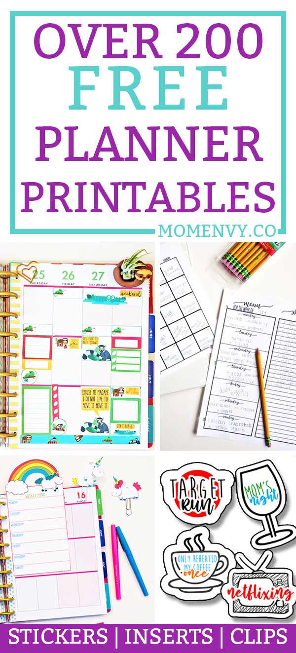Free Planner Printables. Over 200 FREE planner printables to fit any size planner. Planner tutorials, free planner stickers, free planner inserts, and free planner dividers. Plus, free paper clips! Download them all for free today! #happyplanner #planners #plannerlove #freeplannerprintables #planning