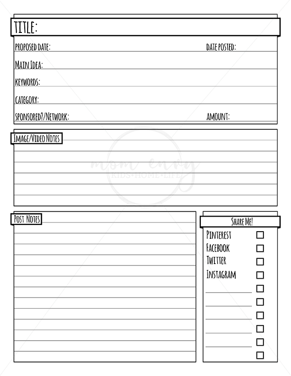 FREE Blogging Planner Inserts and Organizers. Download these free and completely customizable planner inserts. Get everything you need to draft a successful blog post. Four different blogging worksheets are available. They can be printed to fit ANY size planner or printed in letter size. #blogging #freeplannerinserts #happyplanner #bloggingtips