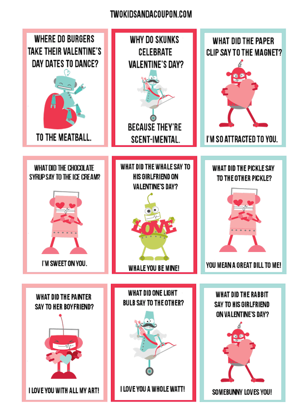 Free Printable Valentines. 50 Free Valentine printables for kids. Let your kids give our a unique Valentine this year. #Valentinesday #freeprintablevalentines #valentines #freeprintablesforkids