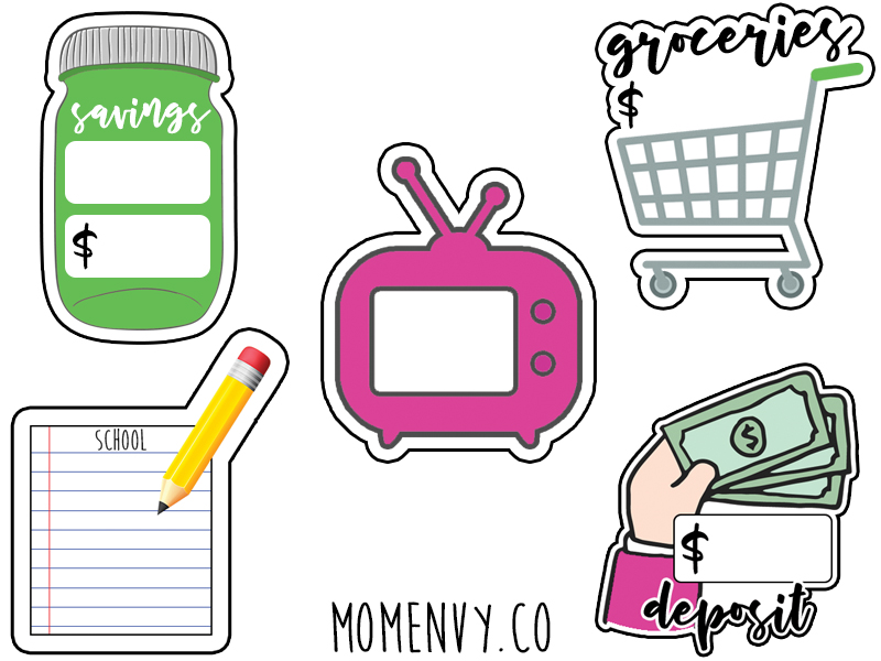 budget planner stickers