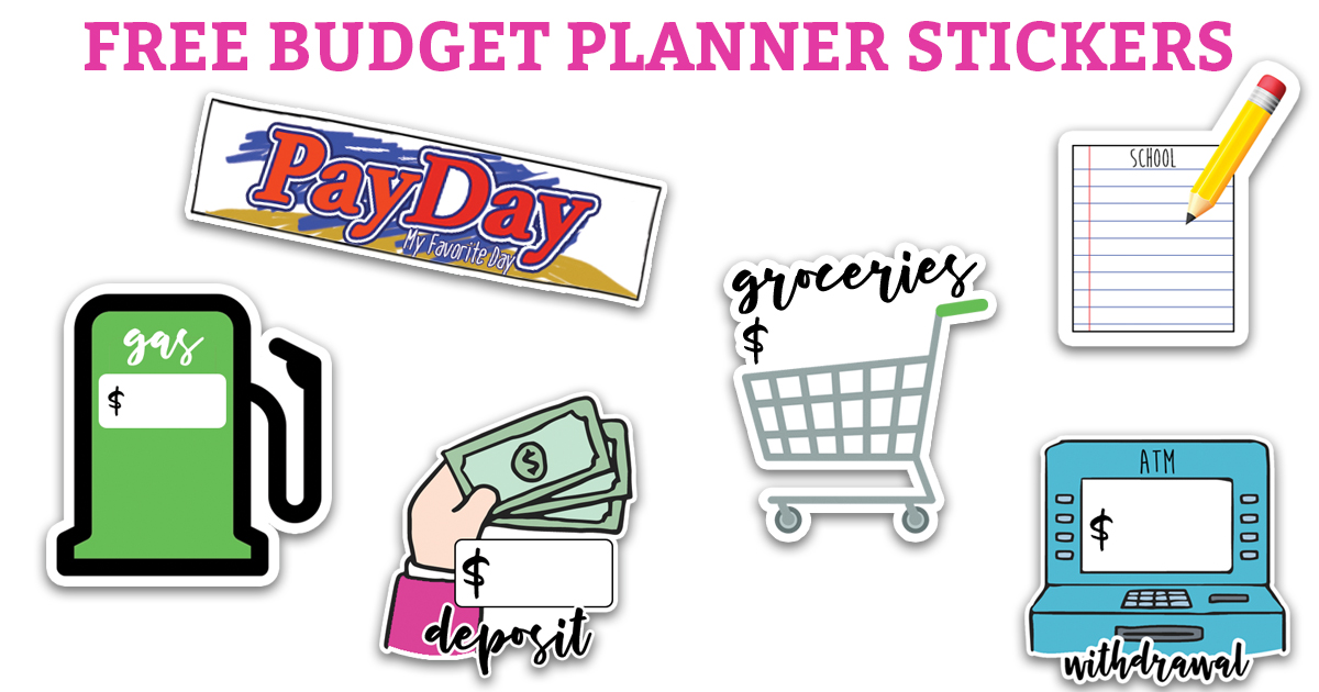 horizontal budget planner stickers